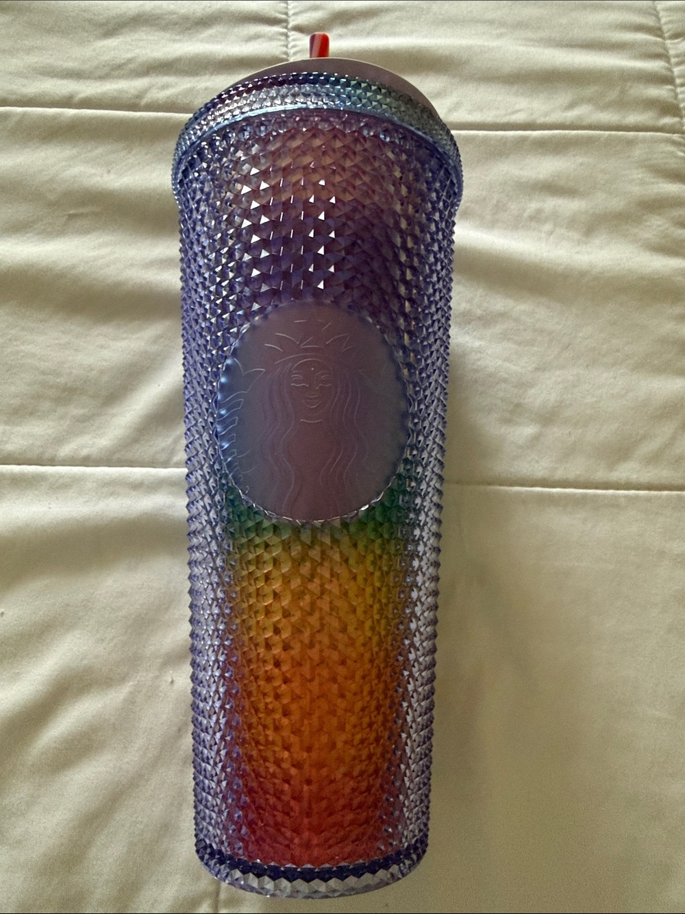 New Starbucks Sofie Birkin Iridescent Studded Rainbow Gradient 24oz Tumbler